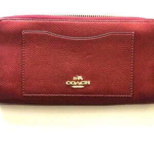 COACH BURGENDY LEATHER WALLET